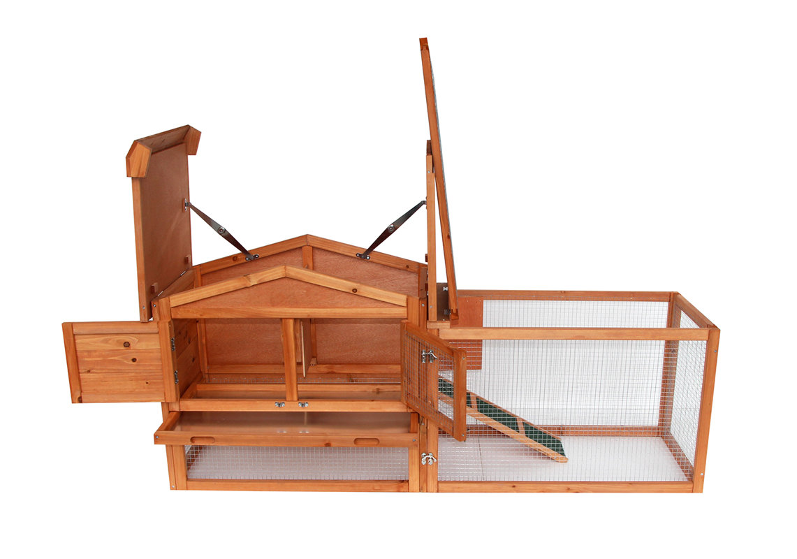 Lovupet 62'' Coop Rabbit Hutch Wood Chicken Tractor for Small Animals